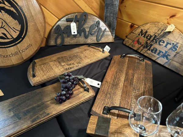 Partial Barrel Lid Tray/Charcuterie Board - Image 2